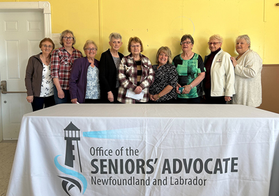 Meeting with seniors in Flowers Cove